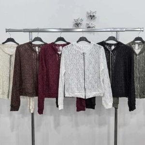 Chaqueta de encaje con cremallera